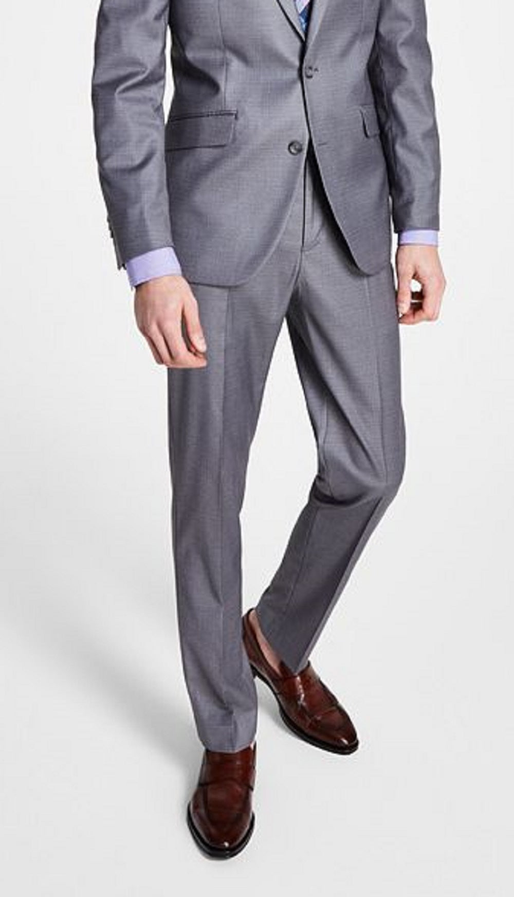 Terno Kenneth Cole Reaction Ready Flex Slim Fit Masculino Cinza Tamanho 36