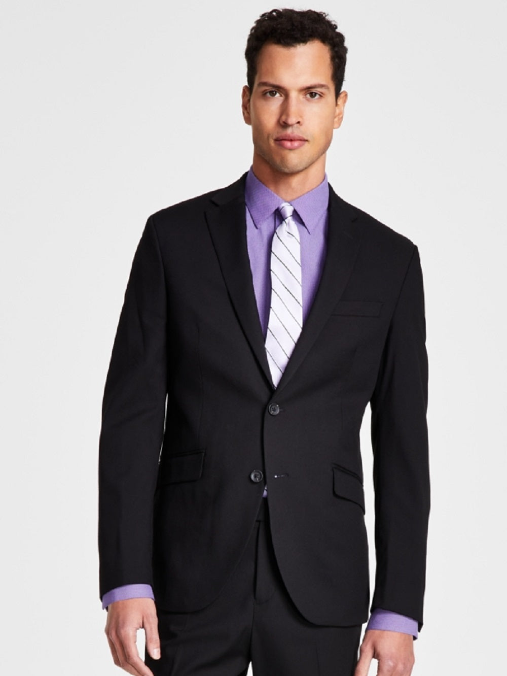Terno Kenneth Cole Reaction Ready Flex Slim Fit Masculino Preto Tamanho 48