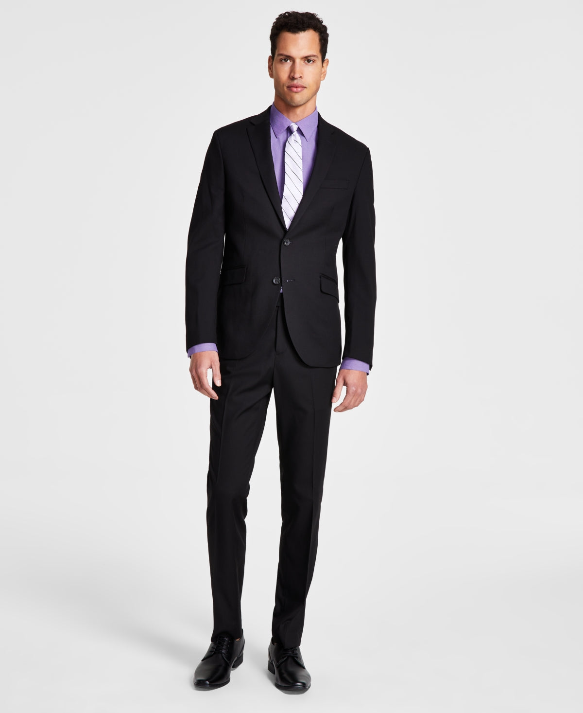 Terno Kenneth Cole Reaction Ready Flex Slim Fit Masculino Preto Tamanho 48