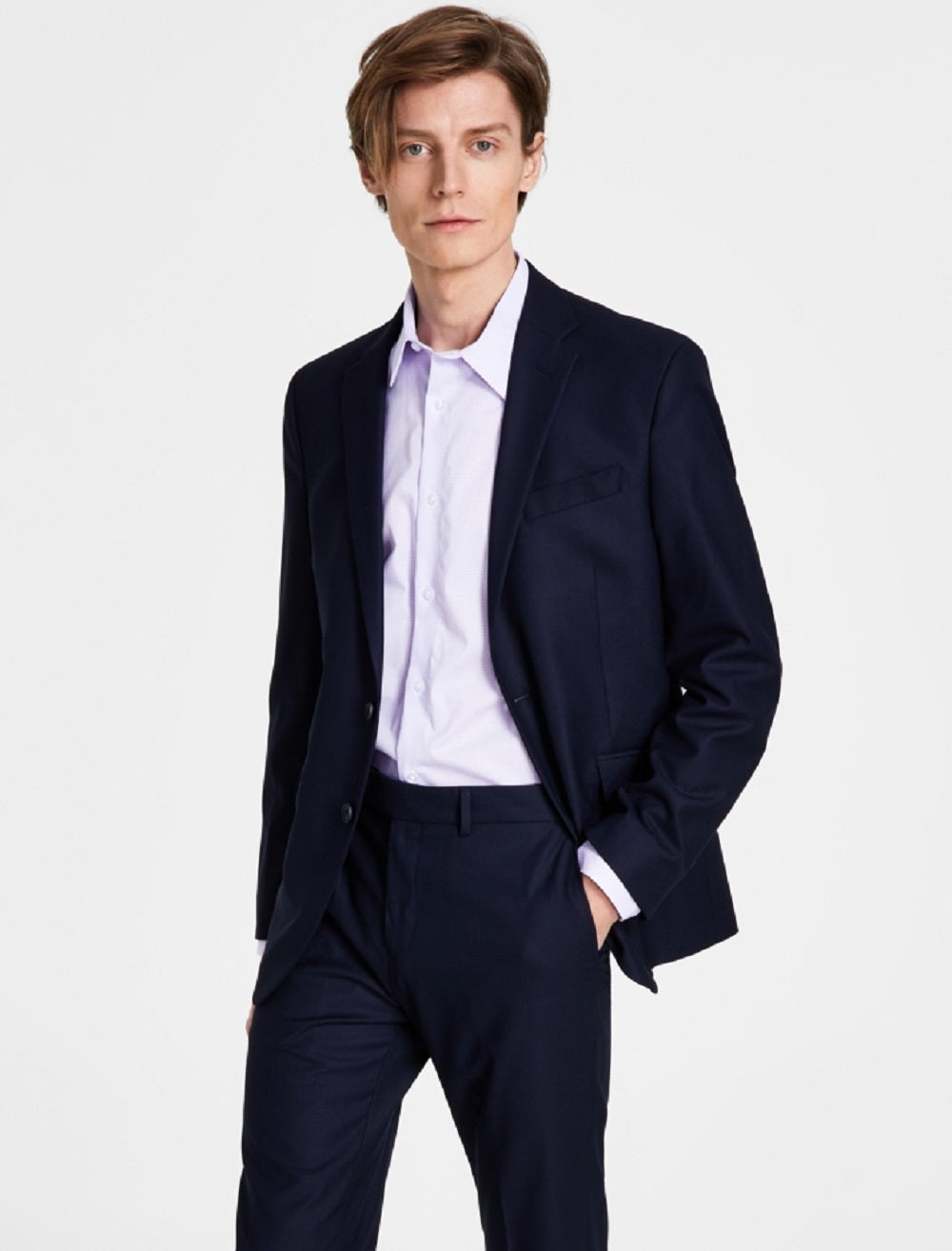 Terno Kenneth Cole Reaction Ready Flex Slim Fit Masculino Azul Tamanho 38