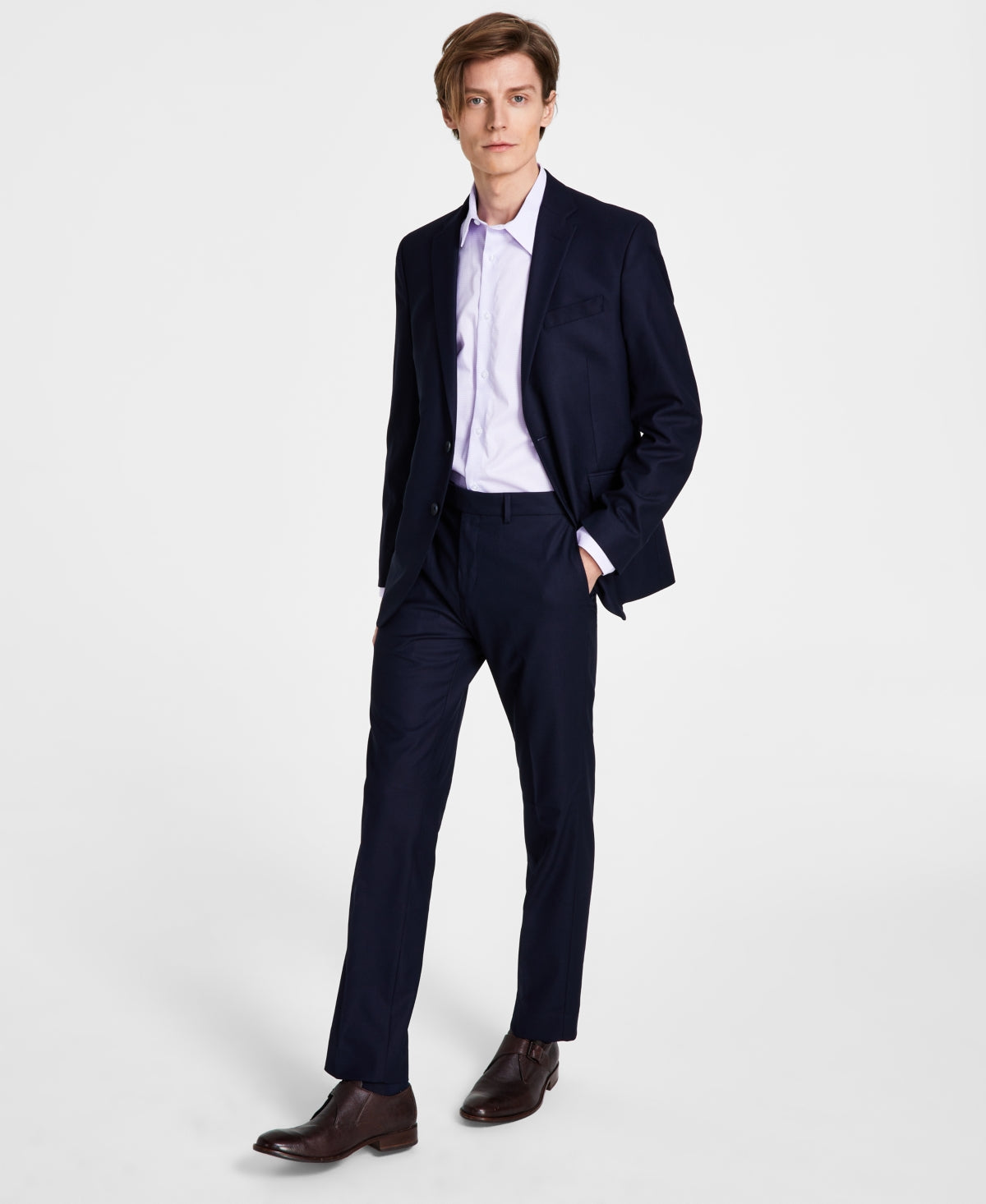 Terno Kenneth Cole Reaction Ready Flex Slim Fit Masculino Azul Tamanho 40