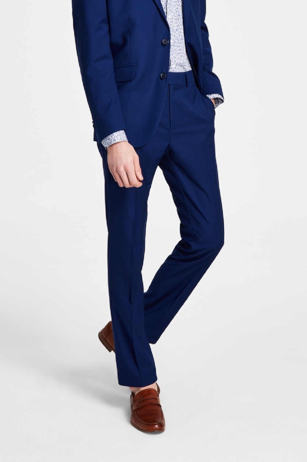 Terno Kenneth Cole Reaction Ready Flex Slim Fit Masculino Azul Tamanho 38