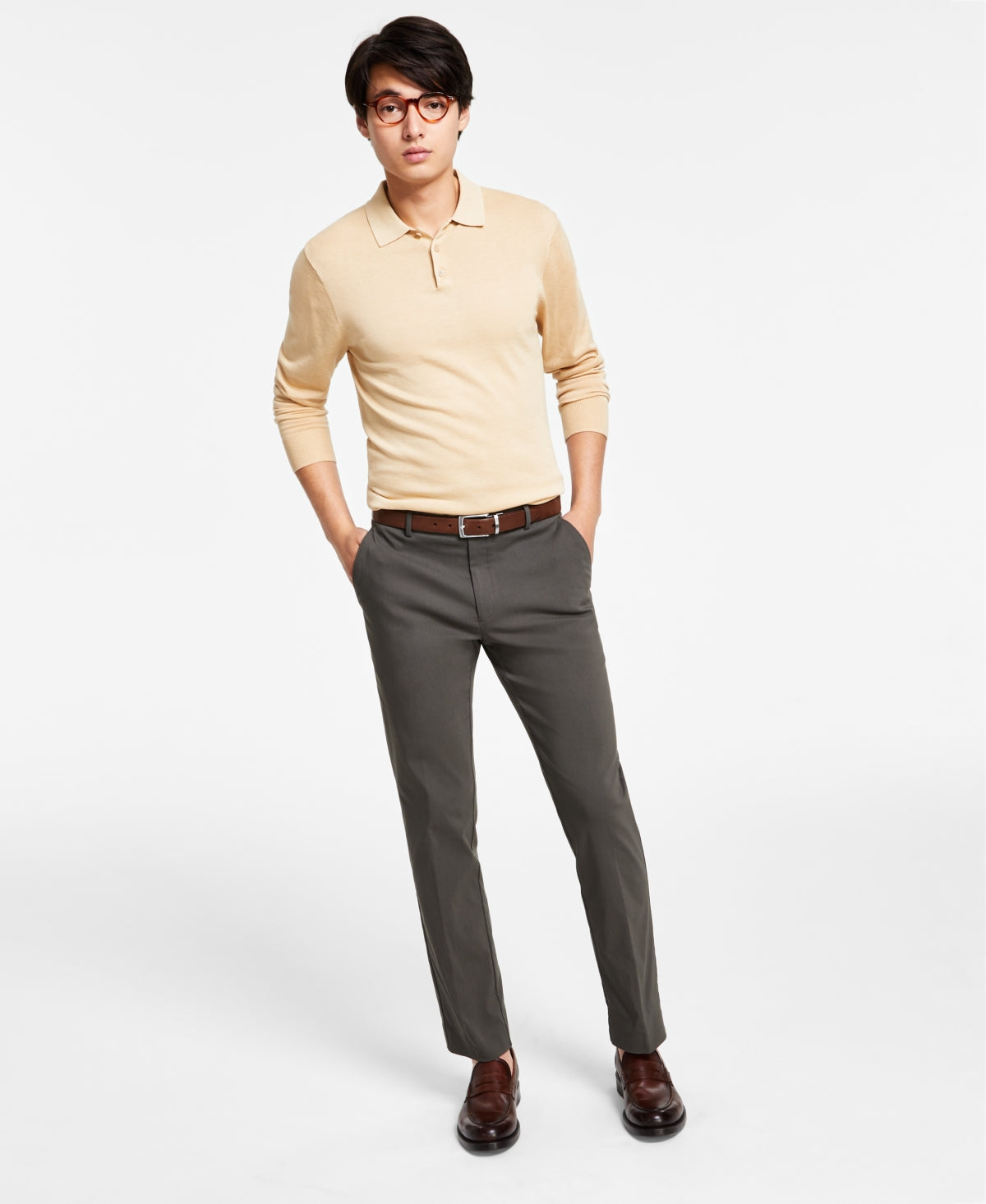 Calça Tommy Hilfiger Masculina Modern Fit Th Flex Stretch Comfort Solid Performance Verde Tamanho 34X30