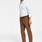 Calça social masculina Ralph Lauren Classic Fit de algodão elástico, tamanho 34x32, marrom