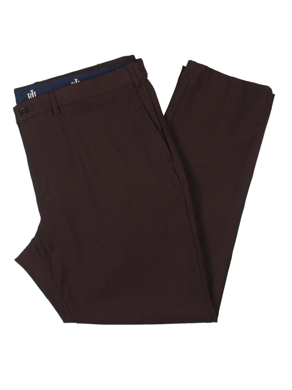 Calça social masculina Ralph Lauren Classic Fit de algodão elástico, vinho tinto, tamanho 33x32