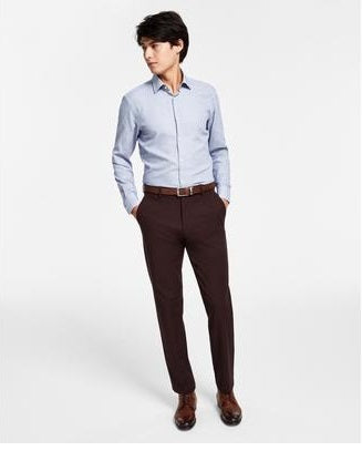 Calça social masculina Ralph Lauren Classic Fit de algodão elástico, tamanho 34x34, vermelha