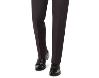 Calça social masculina Calvin Klein Skinny Fit em tom xadrez de lã marrom tamanho 32x34