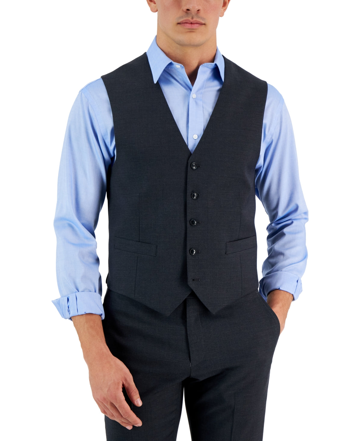 Tommy Hilfiger Colete Masculino Modern Fit Th Flex Stretch Solid Preto Tamanho X-G