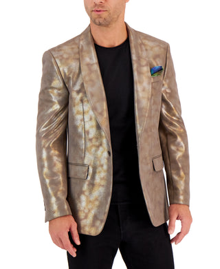 Tallia Masculino Metallic Slim Fit Sportcoat Amarelo Tamanho 46