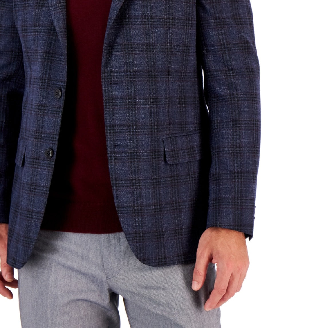 Tommy Hilfiger Casaco esportivo masculino Modern Fit Check azul tamanho 42