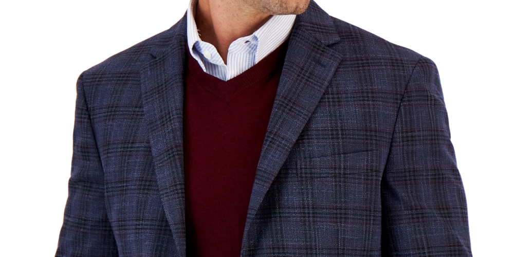 Tommy Hilfiger Casaco esportivo masculino Modern Fit Check azul tamanho 42