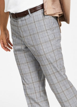 Calça Tommy Hilfiger Masculina Modern Fit Th Flex Stretch Estampada Cinza Tamanho 38X30