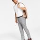 Calça de desempenho Tommy Hilfiger masculina Modern Fit Th Flex Stretch com padrão cinza, tamanho 42x30