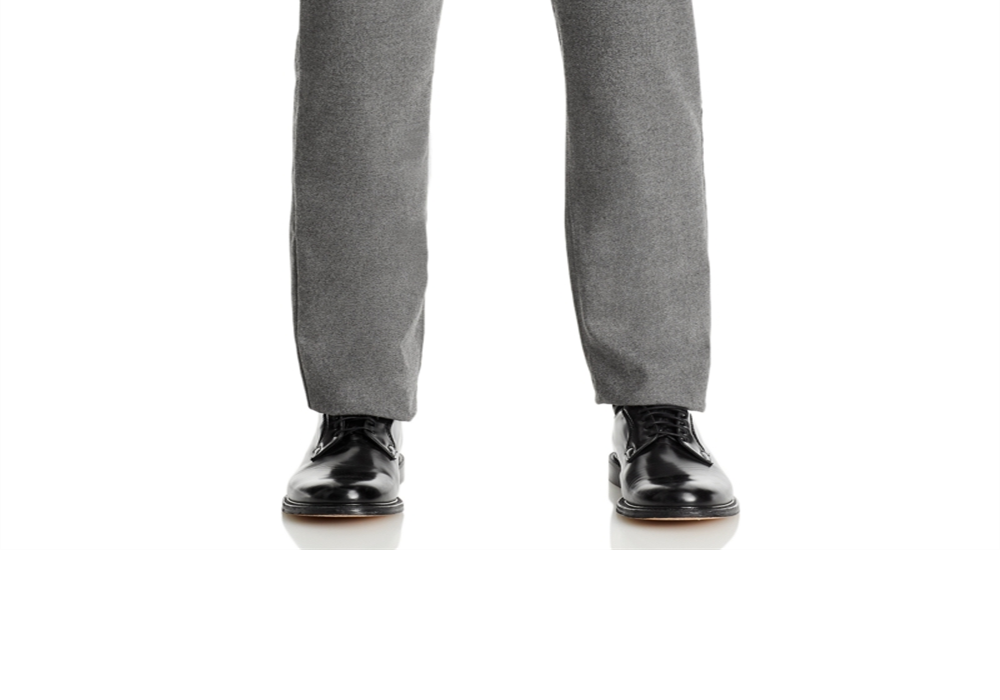 Calças de flanela sob medida da loja masculina da Bloomingdale's