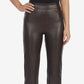 Calça reta feminina Laundry By Shelli Segal em couro sintético, marrom, tamanho X-S