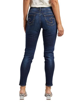 Calça jeans skinny feminina Suki Distressed da Silver Jeans Co., azul, tamanho 29x31