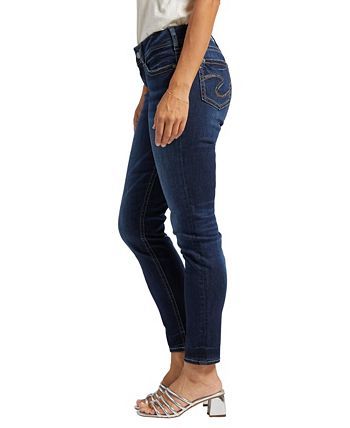 Calça jeans skinny feminina Suki Distressed da Silver Jeans Co., azul, tamanho 29x31