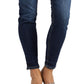 Calça jeans skinny feminina Suki Distressed da Silver Jeans Co., azul, tamanho 33x31
