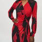 Joseph Ribkoff - Abstract Print Faux Wrap Sheath Dress