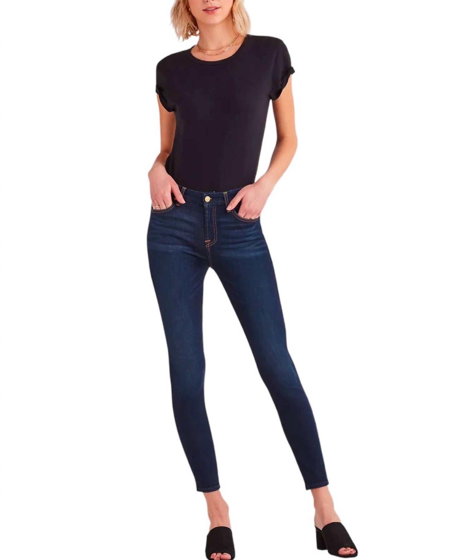 7 For All Mankind - Slim Illusion High Waist Skinny Jeans