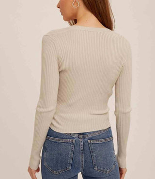 Hem &amp; Thread - Top canelado com pregas assimétricas e decote em V