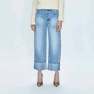 Pistola - Calça Jeans Ryder de Cintura Alta e Punhos Retos