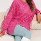 Shiying Fashion - Acid Wash Relaxed Fit Seamed Pullover Sweatshirt with Slits