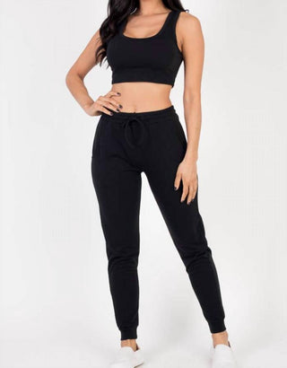 Capella - Conjunto de regata curta e calça jogger French Terry