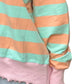 Peach Love - Stripe Terry Top With Lettuce Edges