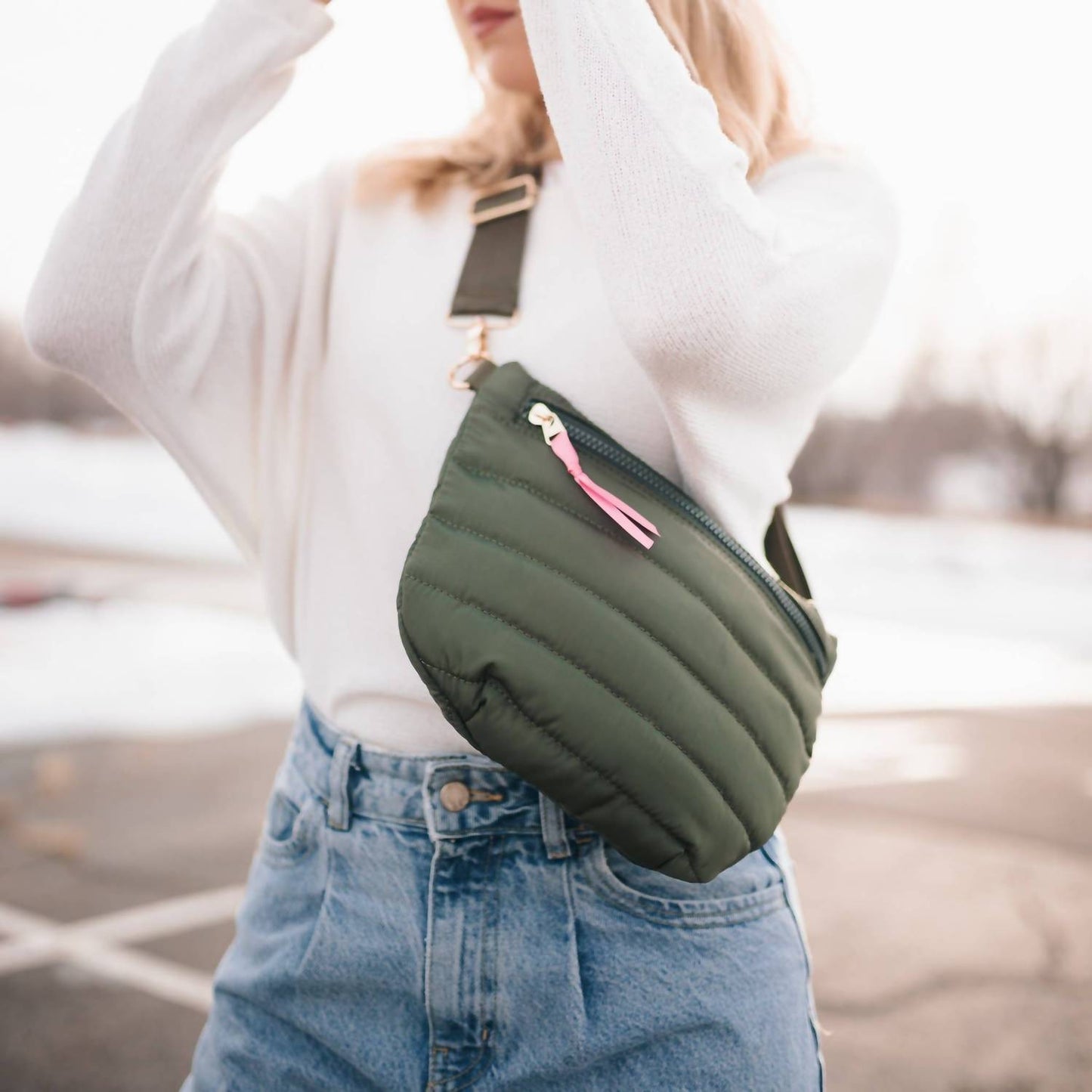Pretty Simple - Women's Quilted Puffer Sling Belt Bag