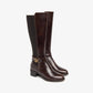 Nerogiardini - Women's Leather Stretch Buckle Knee Boots