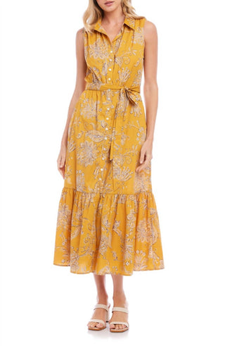 Fifteen Twenty - VESTIDO MAXI COM CINTO E CAMADAS FLORAL
