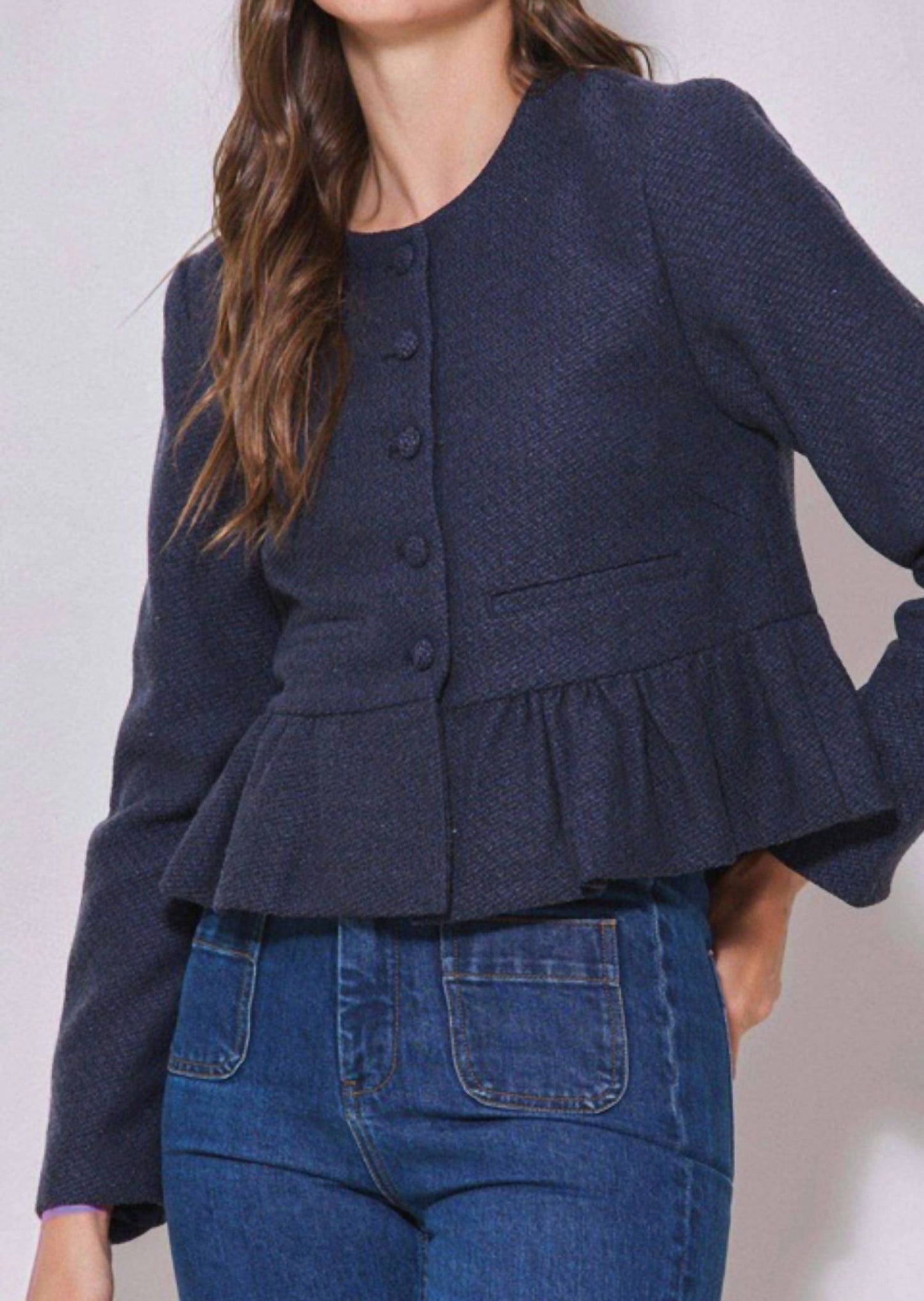 Able - Tweed Shimmer Peplum Jacket