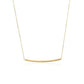 14k Yellow Gold Thin Textured Bar Necklace
