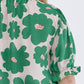 Entro - Poppy Floral Mock Neck Puff Sleeve Top