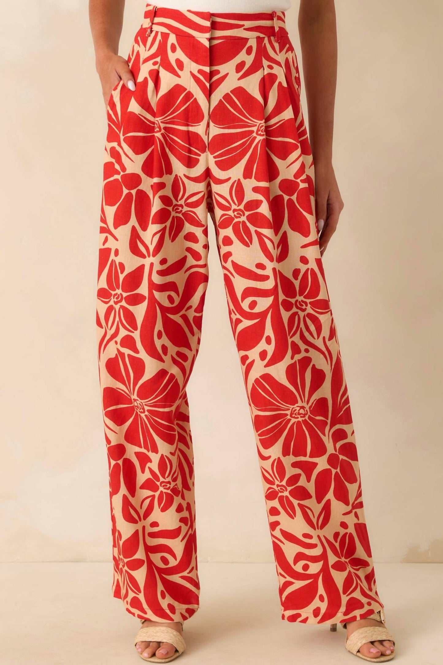Aylaya - Floral Print Linen Blend Key West Pants
