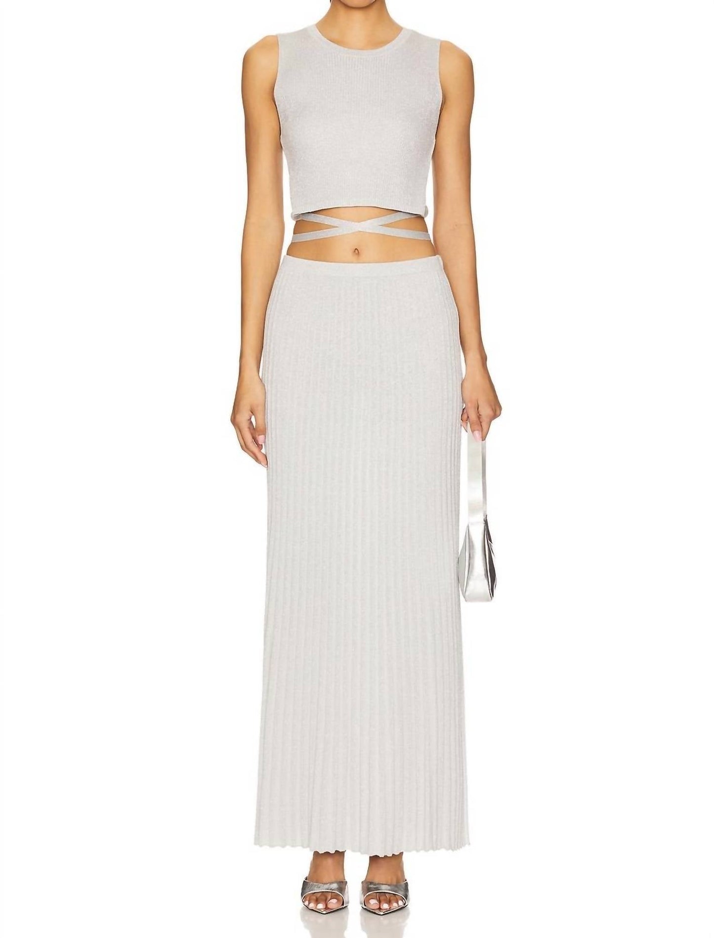525 America - Spencer Lurex Pleated Maxi Skirt