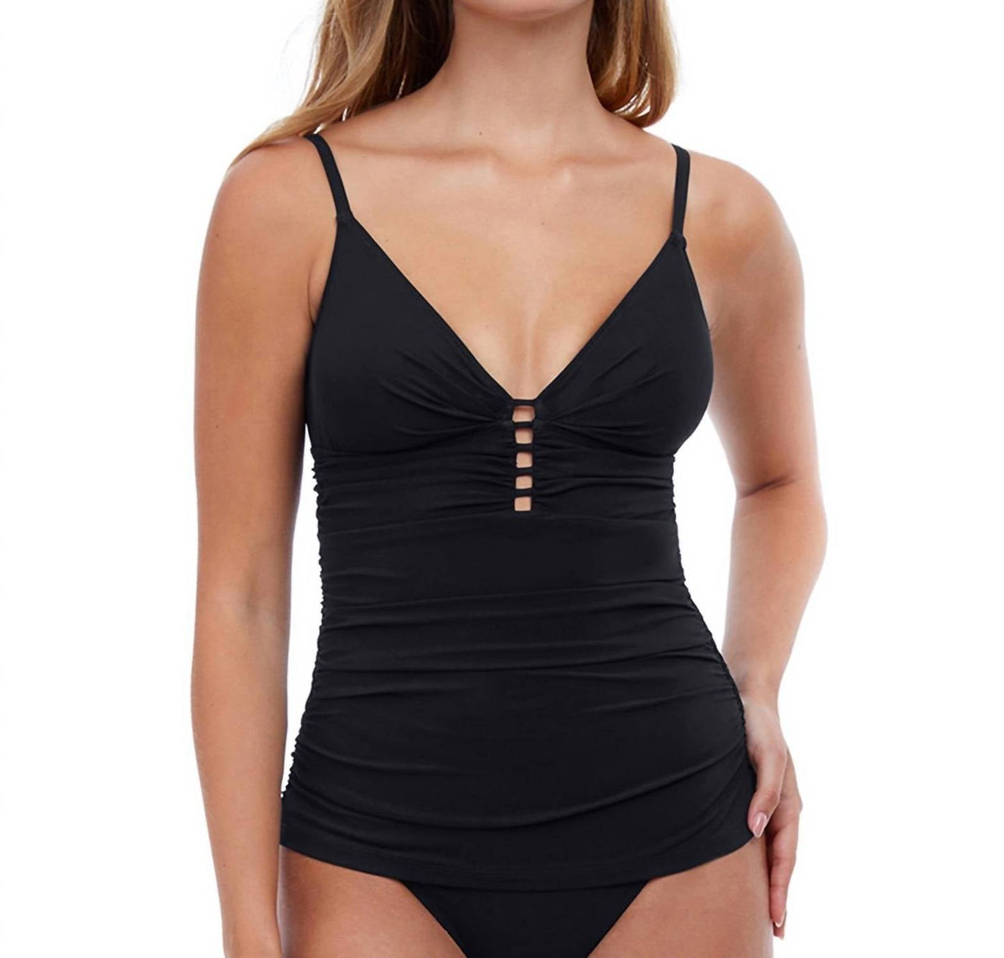 Profile By Gottex - V-Neck Shirred Tankini Top