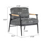 Modern Accent Chair With Plush Cushions and Wooden Armrests