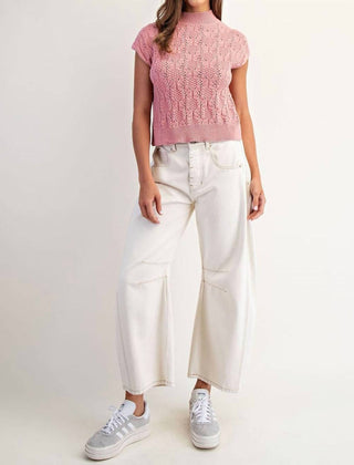 Ee:Some - Cable Knit Mock Neck Sweater