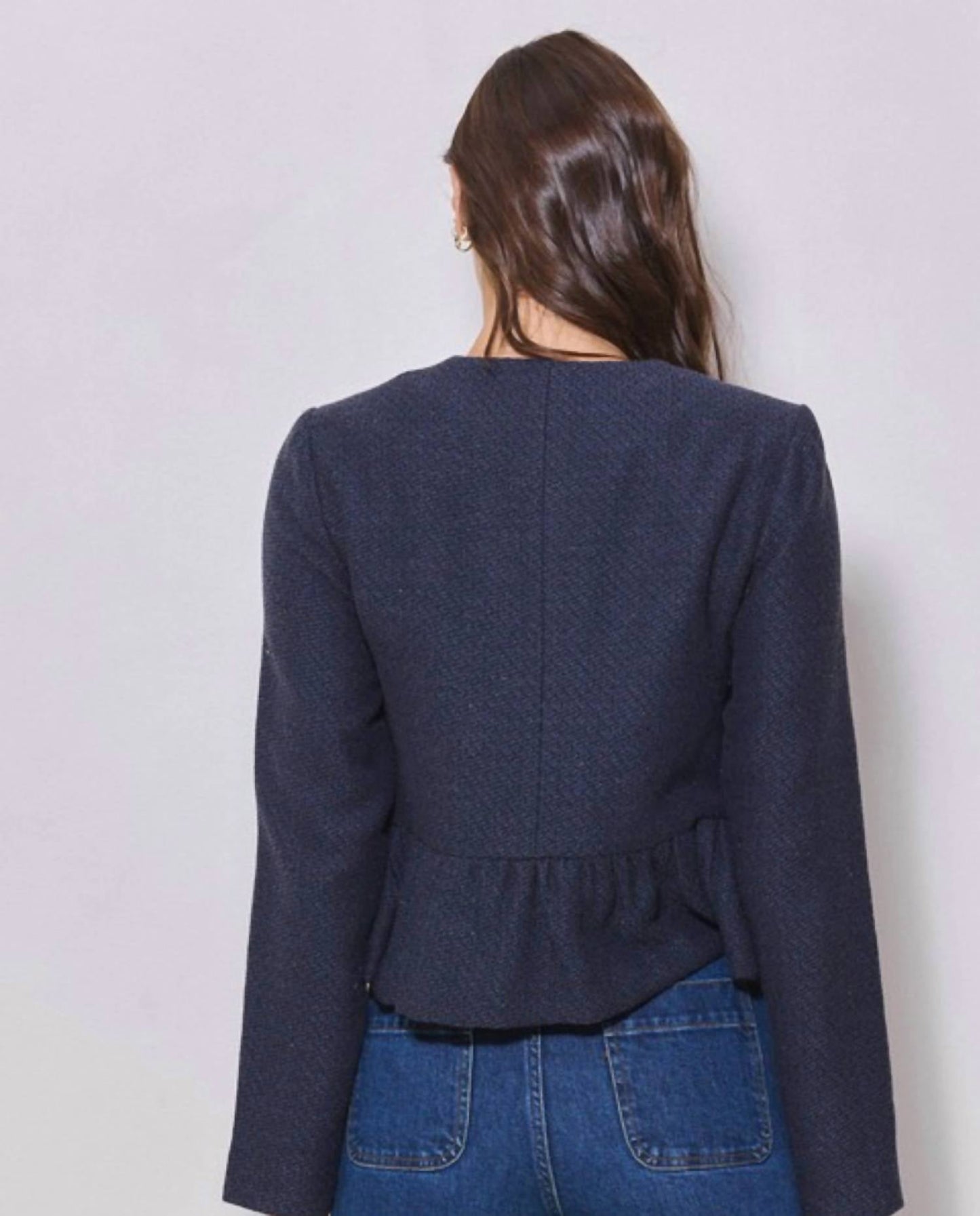 Able - Tweed Shimmer Peplum Jacket