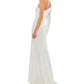 Ieena For Mac Duggal - Sequined One Shoulder Trumpet Gown