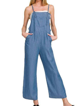 Zenana - Macacão jeans com alça ajustável