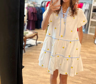 &amp;Merci - Vestido curto de algodão Lemons Into Lemonade