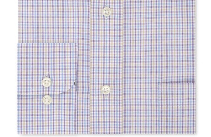 Camisa social masculina Eagle Tattersall roxa tamanho 36-37