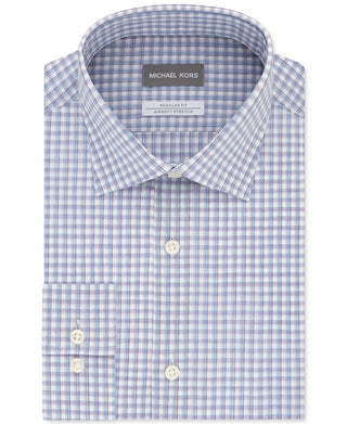 Camisa social masculina Michael Kors Regular Fit para escritório, roxa, tamanho 18,5 x 34 x 35
