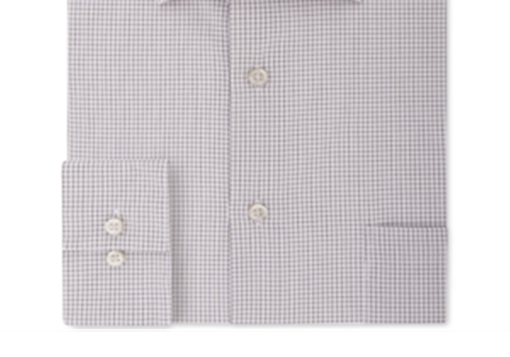 Camisa social masculina Van Heusen Classic/Regular Fit com gola flexível e xadrez elástico, roxa, tamanho G