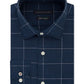 Camisa social masculina Tommy Hilfiger Slim Fit, sem passar a ferro, Thflex Stretch Windowpane Check, azul, tamanho 16,5 x 32 x 33