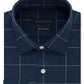 Camisa social masculina Tommy Hilfiger Slim Fit, sem passar a ferro, Thflex Stretch Windowpane Check, azul, tamanho 16,5 x 32 x 33