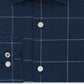 Camisa social masculina Tommy Hilfiger Slim Fit, sem passar a ferro, Thflex Stretch Windowpane Check, azul, tamanho 16,5 x 32 x 33